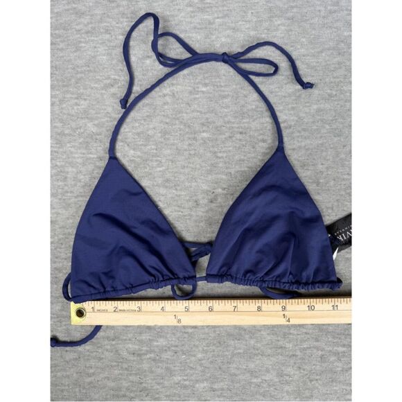 Tavik Halter Triangle Bikini Top Women's Medium Navy Blue Stretch Beach Swimwear - Picture 4 of 5